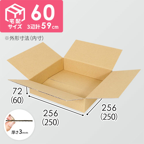 【薄型】宅配60サイズ・ダンボール箱（250×250×60mm）アパレル向け