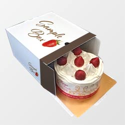 ホールケーキ箱(225×225×120mm・キャラメル箱・コートボール 400g・OPニス（微光沢）・22営業日)