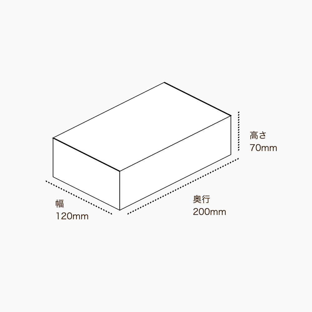 オリジナル印刷パッケージサンプル(トレー箱・120×200×70mm・カードB紙 400g)