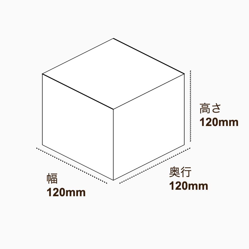 オリジナル印刷パッケージ（化粧箱（自動組み上げ式）・120×120×120mm・コートボール紙 350g・OPニス・12営業日）