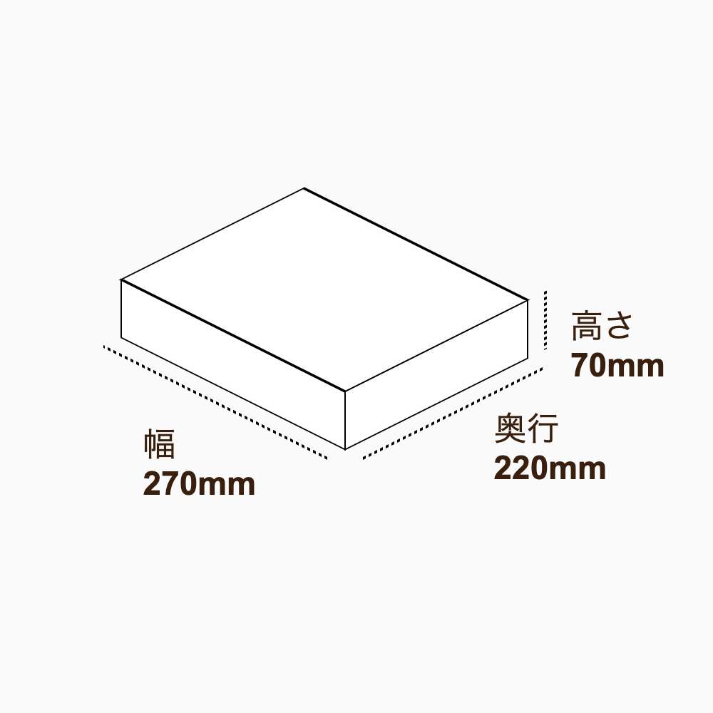 オリジナル印刷パッケージ（トレー箱・270×220×70mm・コートボール紙 310g・グロスPP・15営業日）