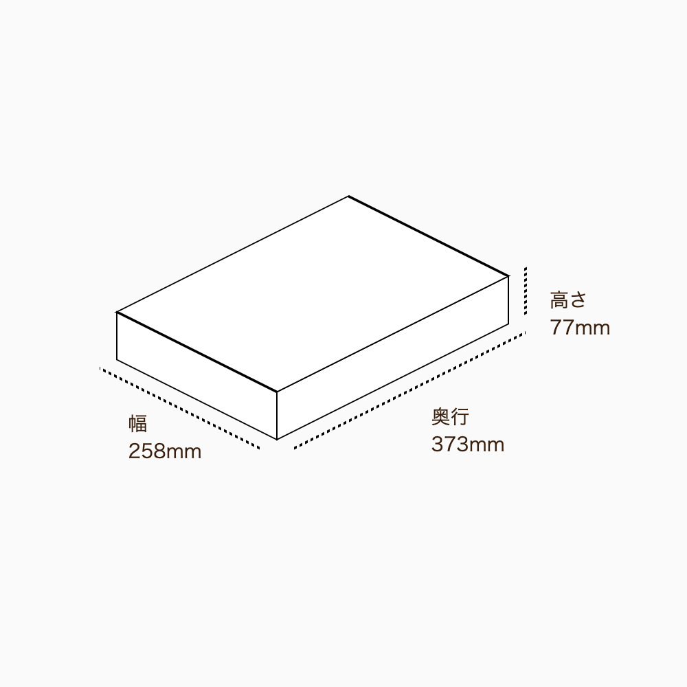 オリジナル印刷パッケージサンプル(トレー箱・258×373×77mm・カードB紙 400g)