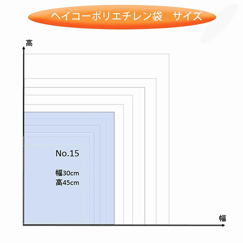 HEIKO 規格ポリ袋 ヘイコーポリエチレン袋 0.03mm厚 No.15 (15号) 100枚