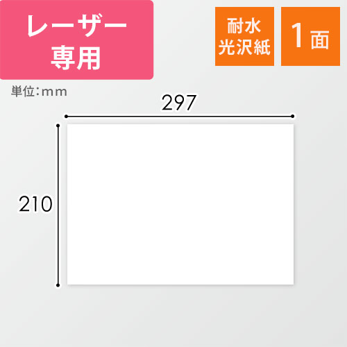 東洋印刷 ナナクリエイト ラベルシール レーザープリンター用 耐水光沢紙 A4 1面 210×297mm