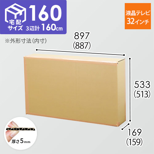 【宅配160サイズ】32インチ液晶テレビ用ダンボール箱（2枚1セット）