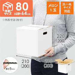 【宅配80サイズ】ダンボール箱（メロン1玉用・2L~4Lサイズ対応）
