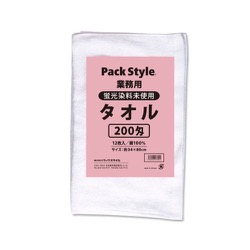 パックスタイル PS 白タオル 12枚入 200匁 蛍光染料無し