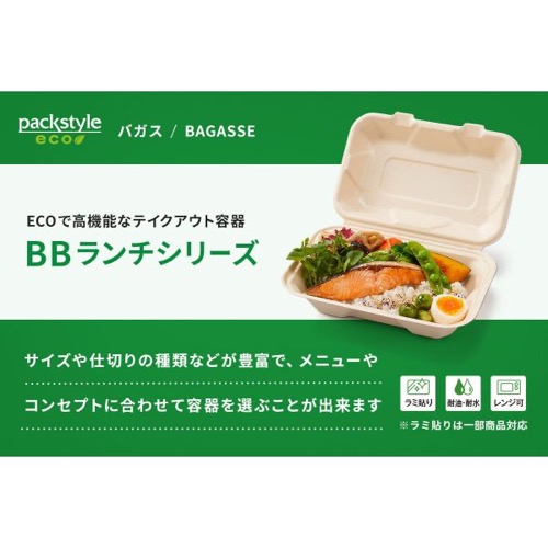 パックスタイル バガス容器 BBランチ 135-115