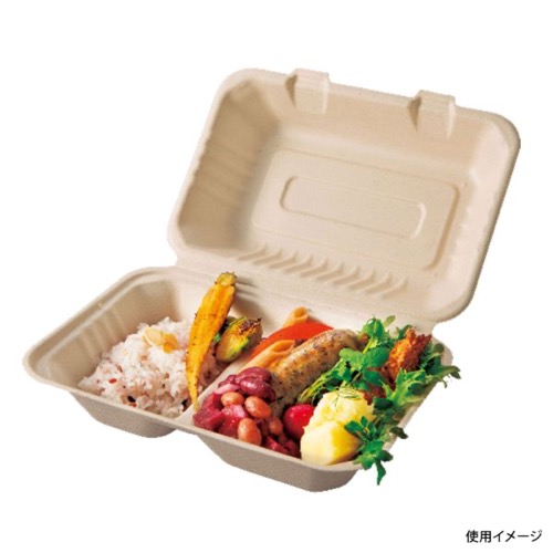 パックスタイル バガス容器 BBランチ 240-150-2（5枚入）