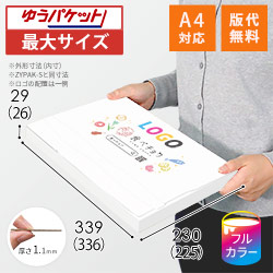 【食べチョク ロゴ印刷】【フルカラー】厚さ3cm・ジッパー付きケース（白・クリックポスト最大・A4サイズ）