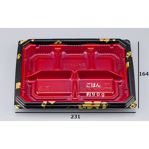 シーピー化成 弁当容器 BFNアルバ27-2 輪島内赤 本体 発泡