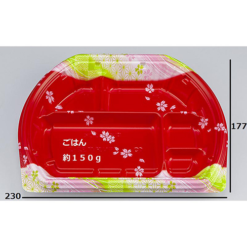 シーピー化成 弁当容器 BFN味音(みおん)32-2 春茜 本体