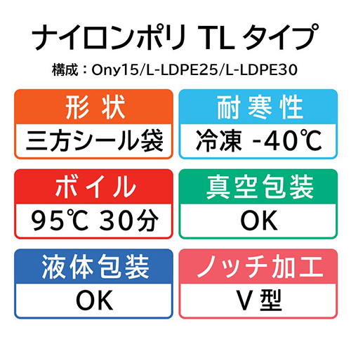 福助工業 真空袋 ナイロンポリ TLタイプ 12-17