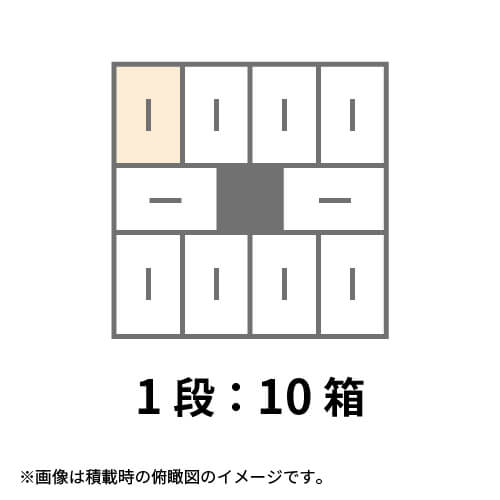 【宅配140サイズ】1100×1100パレットぴったりサイズダンボール箱［1段10箱×3段］（390×260×580mm）5mm A/F K6×強化芯180g×K6