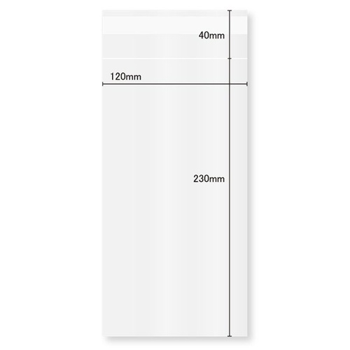 今村紙工 テープ有 OPP袋 40μOPP袋 テープ付き 長3サイズ 100枚