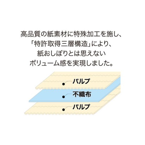 紙おしぼり 大判 平型 白 クリールL 290×240mm 角田紙業