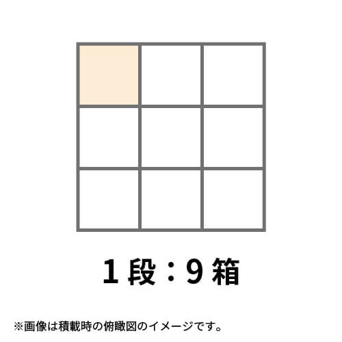 【宅配140サイズ】1100×1100パレットぴったりサイズダンボール箱［1段9箱×3段］（354×354×588mm）3mm B/F 白C5×C5