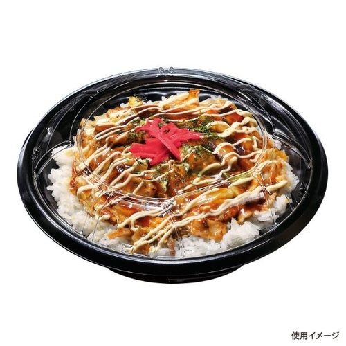 福助工業 どんぶり容器 福丸丼 200H 本体 黒